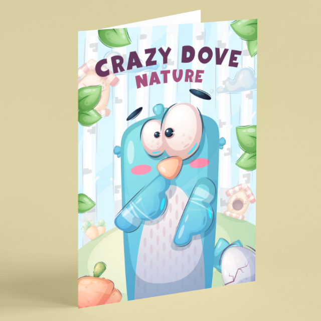 Crazy dove birthday card