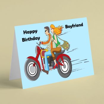 Motorbike Boyfriend birthday card