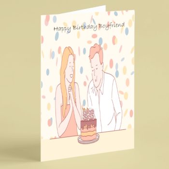 Birthday cake Boyfriend birthday card