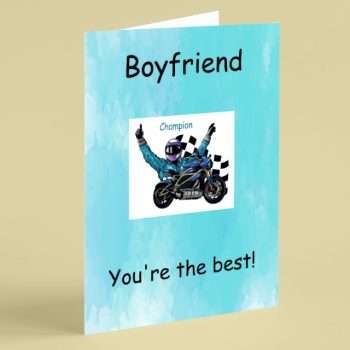 Boyfriend You're the best motorbike birthday card