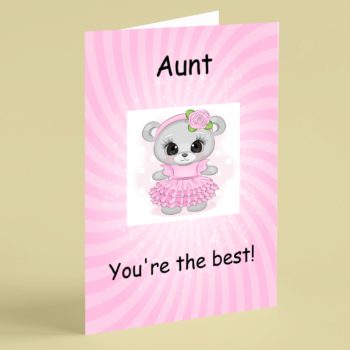 Aunt You're the best cute teddy birthday card