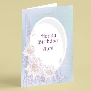 Lily pads in pond Aunt birthday card
