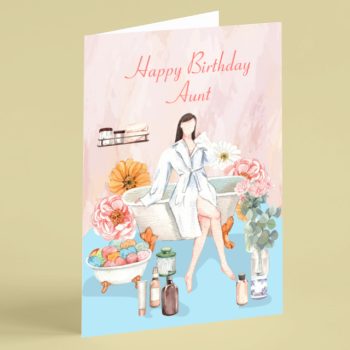 Pampering spa Aunt birthday card
