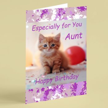 Cute kitten Aunt birthday card