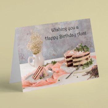 Birthday cake Aunt birthday card