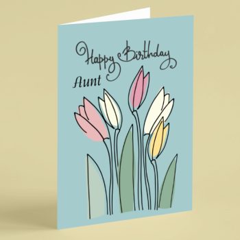 Colourful tulips Aunt birthday card